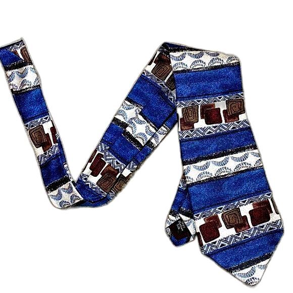 Vintage Fridays by Cluett Retro Print Silk Tie - Picture 1 of 3